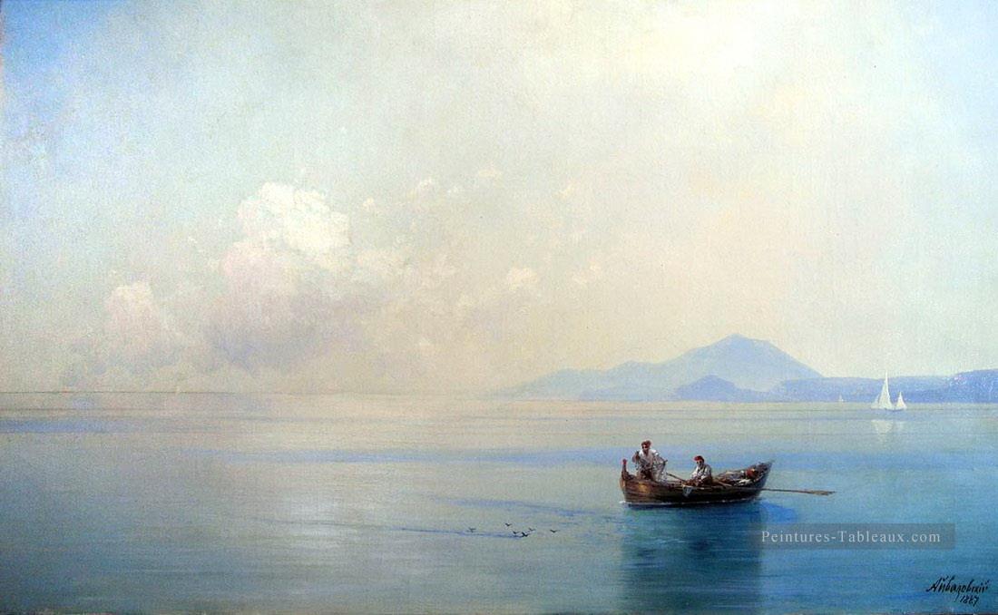 paysage de mer calme avec des pêcheurs 1887 Ivan Aivazovsky russe Peintures à l'huile